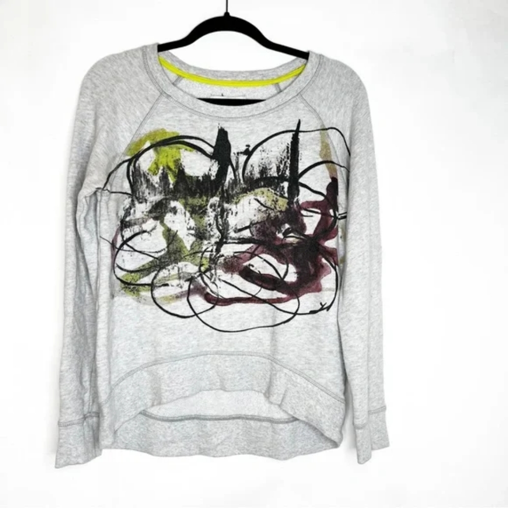 Proenza Schouler Neiman Marcus Graphic Sweatshirt Artsy Top Gray X-small